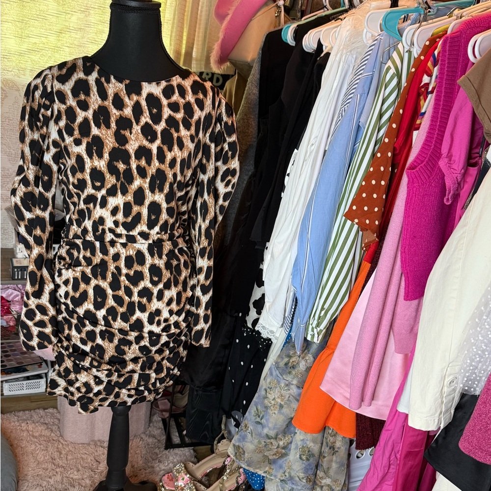 Libian Leopard Print Mini Dress